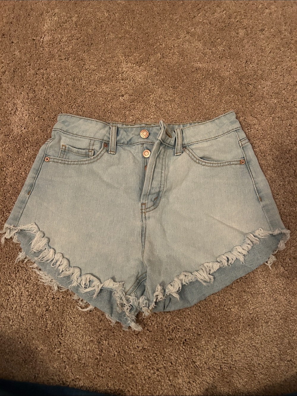 wild fable Light Blue Distressed Frayed Hem Denim Shorts